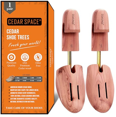 Cedar Space Schuhspanner aus Holz, 6,5–14 Größen, Zedernholz, Schuhspanner für Herren, Damen, Sneaker, Stiefel, Burlywood, Large (Fits Shoe Sizes 10.5-11.5)