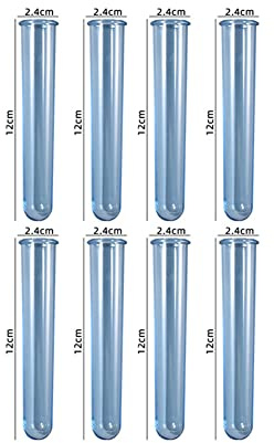Glorlliant 8 Stück Acryl Reagenzgläser für Blumen zum hängen, Silikonform Harz Gießform Reagenzgläsern für Hydroponik Blumen Reagenzgläser Vasen Dekoration, blaue