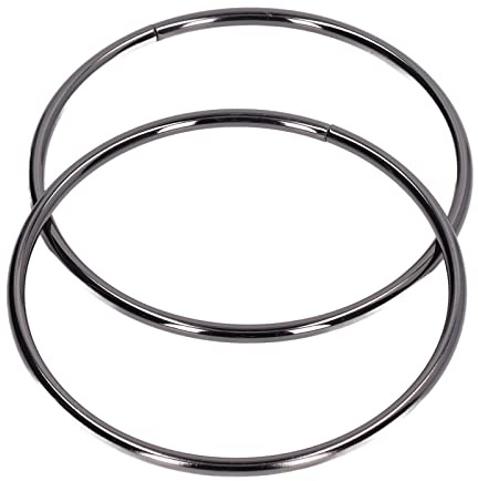 Asas de Metal Redondas para Bolso - Repuestos para Monedero, Equipaje, Hombro, Playa y Mano - Accesorios (Negro Plata)