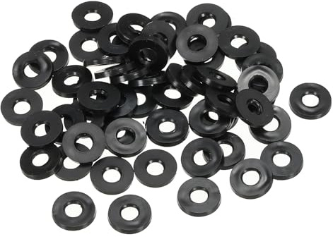 PATIKIL M5 Rubber Flat Washer, 120 Pack 5mm ID 11mm OD 1.6mm Thick Sealing Spacer Gasket Ring for Faucet Pipe Water Hose Fastener Bolt, Black