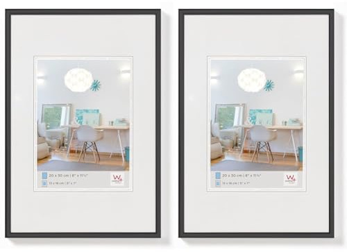 walther design Cadre photo noir 20 x 30 cm Nouveau Cadre en plastique Lifestyle KV030B (Lot de 2)