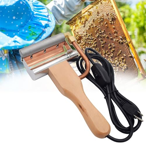 Entdeckelungsmesser, Elektrischer Honigschneide-Rechen, Holzgriff-Bienenwachs-Heizschneider, Für Imker-Honig-Sammelschneidewerkzeug