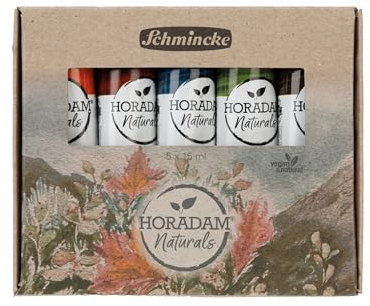 Schmincke - Horadam Naturals, Set Pflanzlich, 5 x 15 ml Tuben, 86001097, feinste vegane Wasserfarbe, natürliche pflanzliche Pigmente, Verbindung Aquarell und Gouache