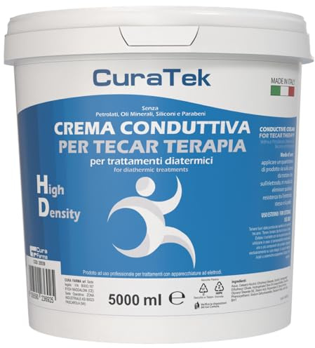 CURA FARMA CuraTek Alta Densità HD - Crema Conduttiva, 5L, Omogenea e Cremosa per Trattamento Capacitivo e Resistivo - Crema Diatermina per Radiofrequenza e con Macchina Diatermia