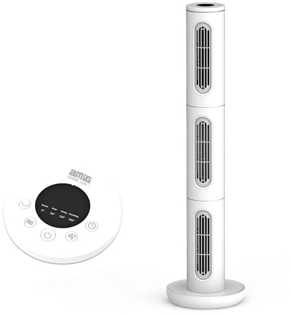 Amig - Ventilador Portátil AIZE-01 | Torre Modular 3 en 1 | Muy Silencioso 45dB | Bajo Consumo 20W | 12 Velocidades y Función Noche | 4 Modos de Viento | Oscilación 360º | Control Remoto