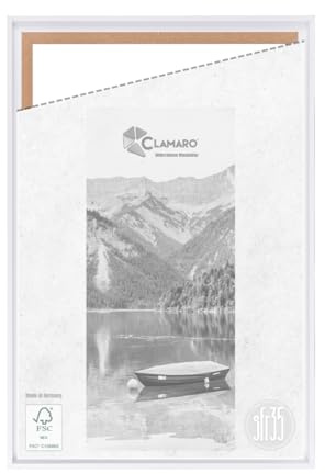 CLAMARO 'SFR35' Marco con ranura de sombra para bastidores de 80x100 cm | Blanco Mate | Marco de MDF para lienzos sobre bastidor incluye colgador y material de montaje