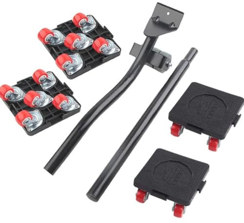 NCONCO Furniture Movers, 5-Wheel Dolly Set, Black - 880LBS Capacity, Industrial Style, ABS+Metal Material, Ideal for Heavy Appliances & Furniture