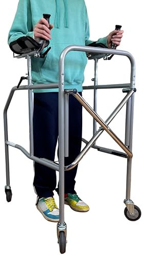 App Life Deambulatore Antibrachiale Pieghevole - Struttura in Acciaio, Imbottitura in PU, 4 Ruote con Freni, Regolabile in Altezza, Portata 136 kg