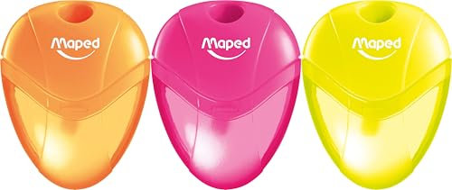 Maped - Anspitzer I-GLOO NEON, Auffangdose, für dünne Stifte - zufällige Farbauswahl