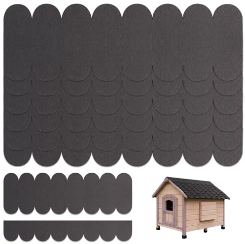 32 Pièces Mini Bardeaux de Toit, Auto-Adhésifs Bardeau Imperméables, Bardeaux Bitumés Auto-Adhésifs pour Maison Oiseaux, Nichoirs, Hôtels à Insectes, Niches, Clapiers et Auvents de Boîtes Aux Lettres