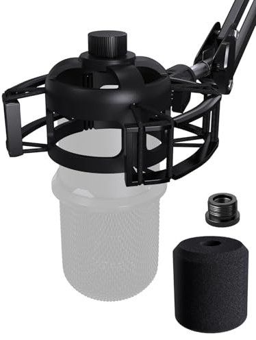 Etour Soporte Antichoque para HyperX SoloCast – Versión Mejorada 2025, Montura de Suspensión Antivibración con Adaptador de Rosca 5/8 y 3/8