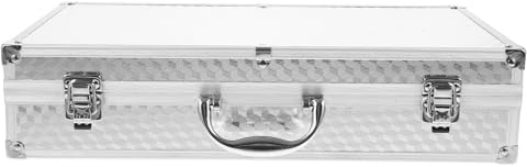 ABOOFAN Étui Aluminium Portable pour Microphones Sans Fil Boîte de Protection Rigide à Emplacements Mallette Légère avec Mousse Antichoc Étui de Rangement pour Micros Fil
