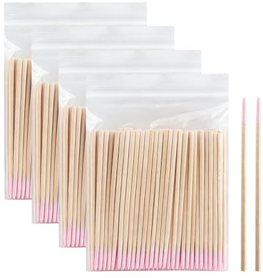 RAMGLYO Bastoncillos de Algodón Rosa Punta Fina, 400 unidades (4x100) – Ideales para Maquillaje de Precisión, PMU, Cejas
