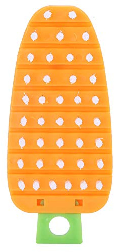 AKLOSIPY Grönsaksborste i Morotsform – Flexibel frukt- och Potatisskurborste för äpplen, Morötter, Majs, Citrus med Mera – Orange Köksskrubbverktyg Tillverkat Av Livsmedelsklassad PP+PE, (Orange)