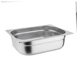 Vogue K929 - Recipiente para alimentos (acero inoxidable, 1/3, 2,5 ltr/65 mm, profundo), color plateado