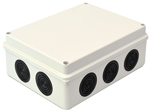 Spitzenspannung Elektrotechnik Kunststoffgehäuse Installationsgehäuse 10 Membraneingänge | IP65 | 190x145x70 mm | Aufputz Abzweigdose Wasserdicht Grau