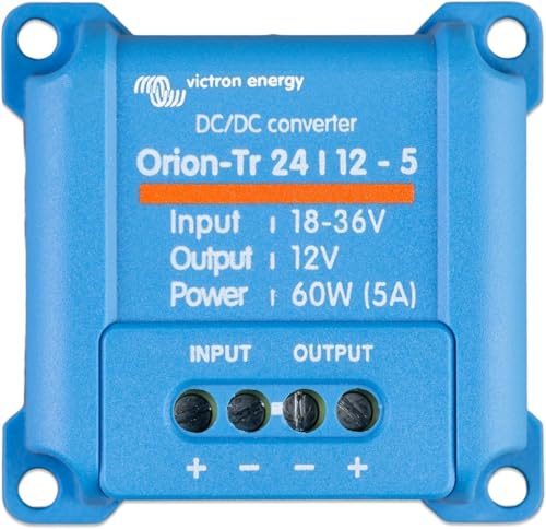 Victron Energy Orion-Tr Spannungswandler - 24/12-Volt 5 Ampere 60-Watt - IP43 Geschützt - DC-DC Konverter für Doppelbatteriesysteme - Nicht Isoliert