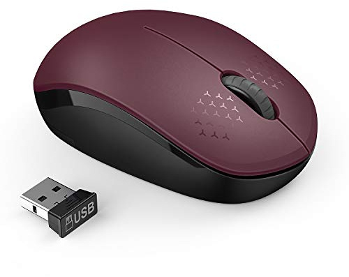 seenda Wireless Mouse for Laptop, 2.4G Noiseless Computer Mouse,Red&Black