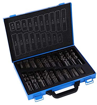 Juego de Brocas HSS para Metal, 170 Piezas, Brocas Helicoidales de Acero 4241, 1-10 mm