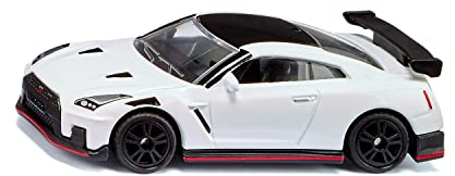 siku 1579, Nissan GT-R Nismo, Spielzeug-Auto, Metall/Kunststoff, Schwarz/Weiß, Mit Gummireifen und Heckflügel