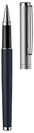 Otto Hutt design 01 Tintenroller 009-11436 – Rollerball mit hochwertiger Beschichtung, und matter Oberfläche in der Farbe Blau – Mit Großraummine M, blau