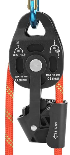 Leapiture Poleas de Carga Polea de elevación para Objetos Pesados, Polea giratoria de Gran Capacidad, Equipo de Seguridad Compatible con Cuerdas de 8-12 mm, para Trabajos de elevación y Montaje