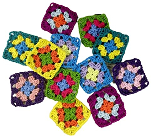 Häkeldeckchen, mehrfarbige Untersetzer for Getränke, quadratische Tischsets, Dekoration, handgefertigt, gehäkelt, 50 Stück/Menge