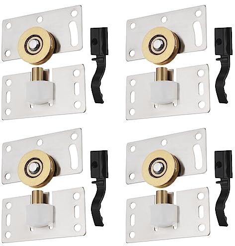 EMSea 4 Sets Schiebetürräder Rollen Edelstahl Gleitschienenrad Schiebetürbeschläge für Kleiderschränke Schränke Fenster Möbelbeschläge