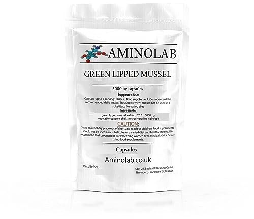 AMINOLAB - Green LIPPED Mussel 5000mg 120 Capsules - Supports Joint Health & Mobility, Promotes Cartilage Repair, Reduces Muscle Soreness & Inflammation - Rich in NUTRIENTS