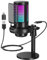SPKPAL USB Microphone PC, RGB Gaming Mic with Mute Button, Condenser Microphone with Gain knob & Monitoring Jack for Recording, Streaming, Podcasting