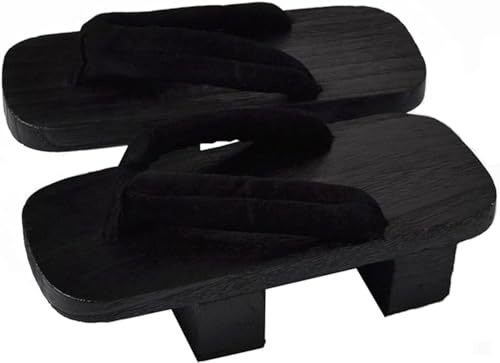 BYLUM Geta Sandales Femmes en Bois Geta Sandales Sabots Tongs Deux Dents Japonais Traditionnel Haut Talon Pantoufles Cosplay(6,43EU)