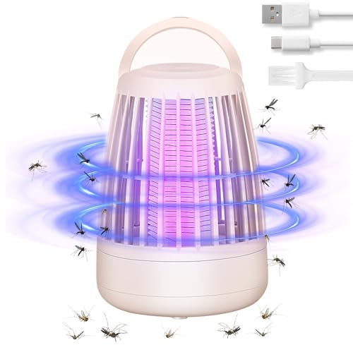 ANIROY USB Rechargeable LED Mosquito Killer Lamp, Mini Portable Mosquito Bug Zapper Lamp, Mosquito Killer Lamp for Home, Patios, Lawns and Garden (Yellow)