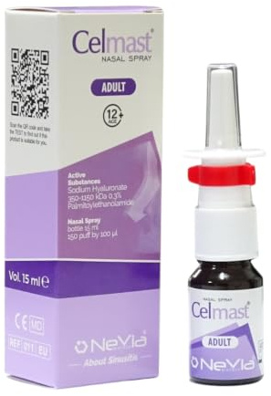 CELMAST Spray Nasale Adulti – Rinite Vasomotoria e Sinusite | Acido Ialuronico 0,3%, PEA, Naso Chiuso, Rinorrea 15 ml