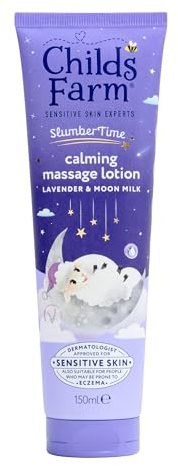 Childs Farm SlumberTime Sleep Calming Massage Lotion, Lavender & Moon Milk | Soothing & Hydrating | Suitable for Newborns with Dry, Sensitive Skin, 150ml