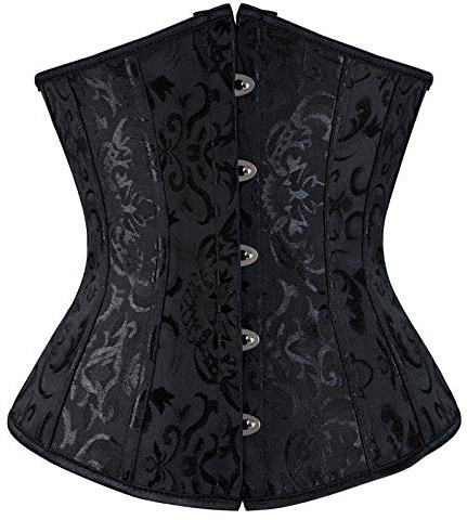 Genérico Corsé Steampunk para Mujer Cinturón Firme de Formación de Cintura Bustier Gótico Fajas Reductoras Corset Bajo Pecho Mujer Satinado Corsés y Bustiers Clasico Talla Grande