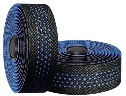 CHENJIAHAO Lenkerband Rennrad Fahrradlenkerband Rennrad Zweifarbige Lenkerbänder 2 Rollen Lederoberflächenschaum Radfahren Lenkerwickel mit Endstopfen Lenkerband(B-Black Blue)