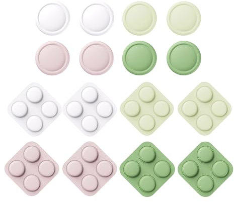 PlayVital Silicone Button Covers and Thumb Grip Set for Nintendo Switch 2, 8 Pcs Colorful ABXY Directional Button Caps & 4 Joystick Caps for Joycon 2 - White & Yellow & Pink & Matcha Green