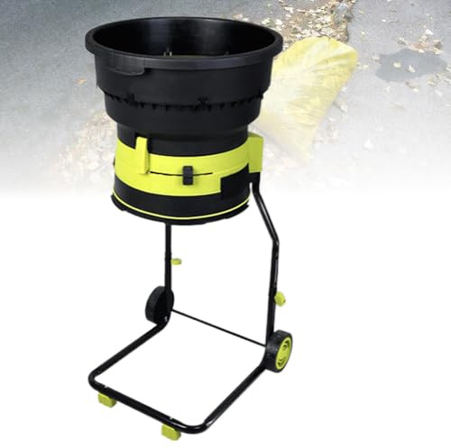 ShaiVrissian Electric Leaf Mulcher Bladeless,8000 RPM Leaf Crusher with Wheels,Storage Bag,Adjustable Particle Size,Handles Wet/Dry Leaves,for Yard Cleanup,Composting noPowercord