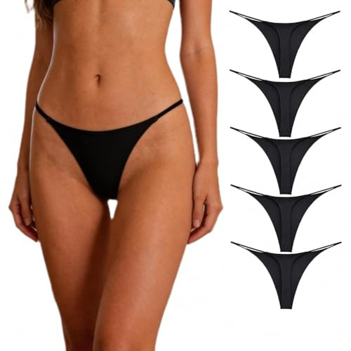 JILLICK Seamless Women Thongs Underwear No Show Invisible Panties - Multipack Low-Rise Soft Breathable Knickers For Gym Workouts Daily Wear Under Tight Clothing