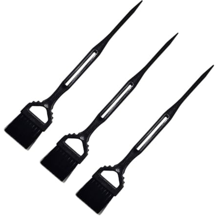 MALUGOGO Juego de 3 brochas de tinte para el cabello para uso doméstico y tienda, color negro, de material PP, con función de aplicación de tinte para peinado, color aleatorio