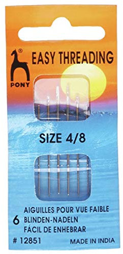 Pony Goldöhr Nähnadeln-Mit Einfähdelhilfe Größe 4-8, Kunststoff, Mehrfarbig, 4.6 x 2.9 x 17.8 cm