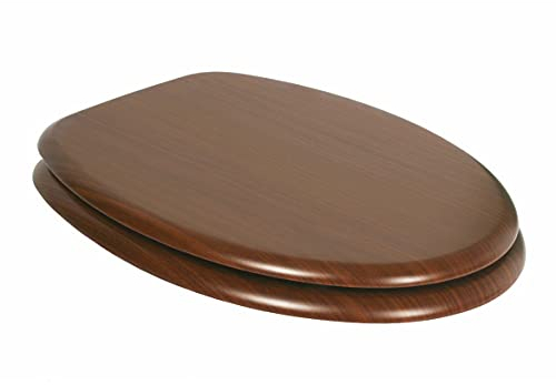 TATAY Tapa WC Fibra de Madera | Tapa de Vater Elegante con Gran Resistencia | Fácil Montaje y Larga Duración | Tornillos Incuidos | Forma Ovalada - Modelo Nature - Madera