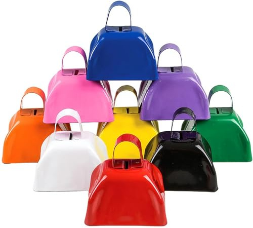 Rhode Island Novelty (12) 3 Inch Assorted Color Metal Cowbells