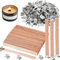 Atuful 100 Stück Kerzenherstellung Natürliche Holz Kerze Kerne DIY Handwerk Docht Umweltfreundliche Kerzendocht mit Eisenständer für Weinachts Dekoration
