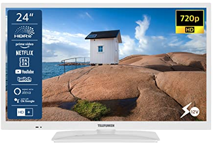 TELEFUNKEN XH24SN550MV-W Smart TV 24 Zoll Fernseher (HD-Ready, HDR, Triple-Tuner, 12 Volt) - 6 Monate HD+ inklusive