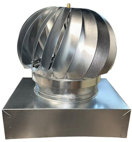 Briconess.com Fumaiolo comignolo Girevole Quadrato e Rettangolare zincato - Base Quadrata 37x37 cm