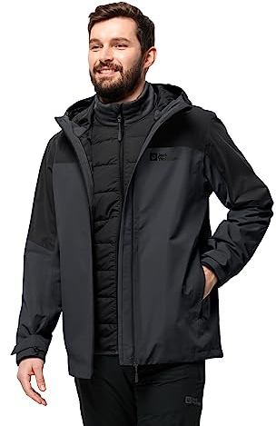 Jack Wolfskin Men's Glaabach 3-in-1 Jacket M, Black, M