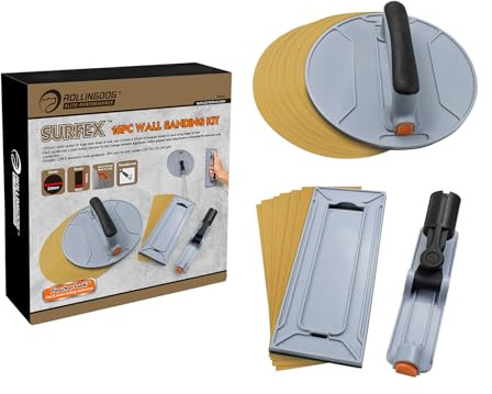 ROLLINGDOG Pole Sander,Hand Sander with 12PCS Oxide Mesh Sandpaper | Corner Sander,Radial Sander,Rectangular Sander,(2PC Each 80,120,240 Grit) for Wood,Metal Cleaning and Polishing