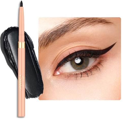 OULAC Crayon Yeux Waterproof, Eye Liner Noir Mat avec Couleur Intense, Eyeliner Anti-salissures Texture Lisse et Crémeuse, Tenue 12h+, Vegan (01) Noir