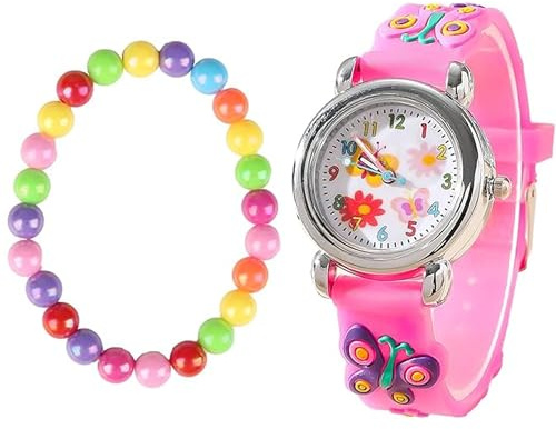 Wonvify Orologio Digitale Educativo per Bambini, Quarzo Orologio Bambini Digitale Educativo Analogico Impermeabile, Sport Braccialetto Cartoon, Ragazza 3 4 5 6 7 8 9 10 11 12 Anni Bimba